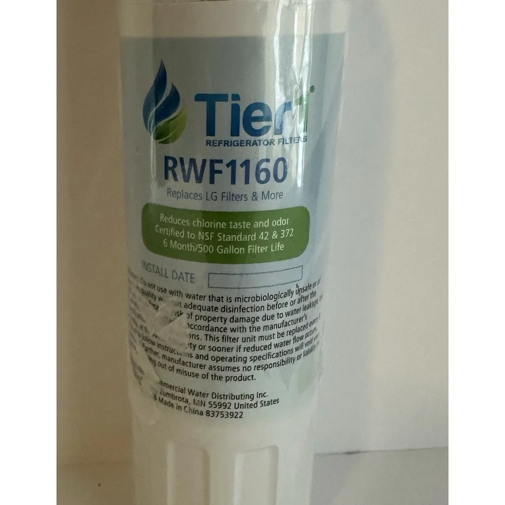 Tier RWF1160 Refrigerator Water Filter Fits LG LT1000P ADQ74793501 Sealed Pack